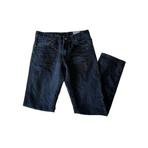 Dodeca Jeans Mens Size 32x32 Blue Dark‎ Wash Y2K Skater Straight Premium Denim